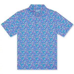 Men's The Spade Tailored Fit Short Sleeve Printed Performance Polo Shirt Large